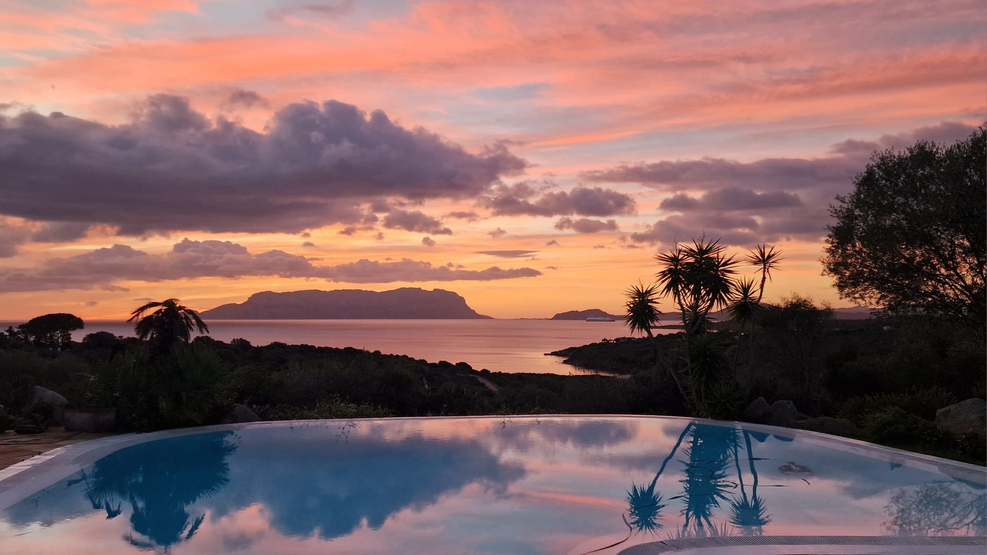 Beautiful sunset view from the pool