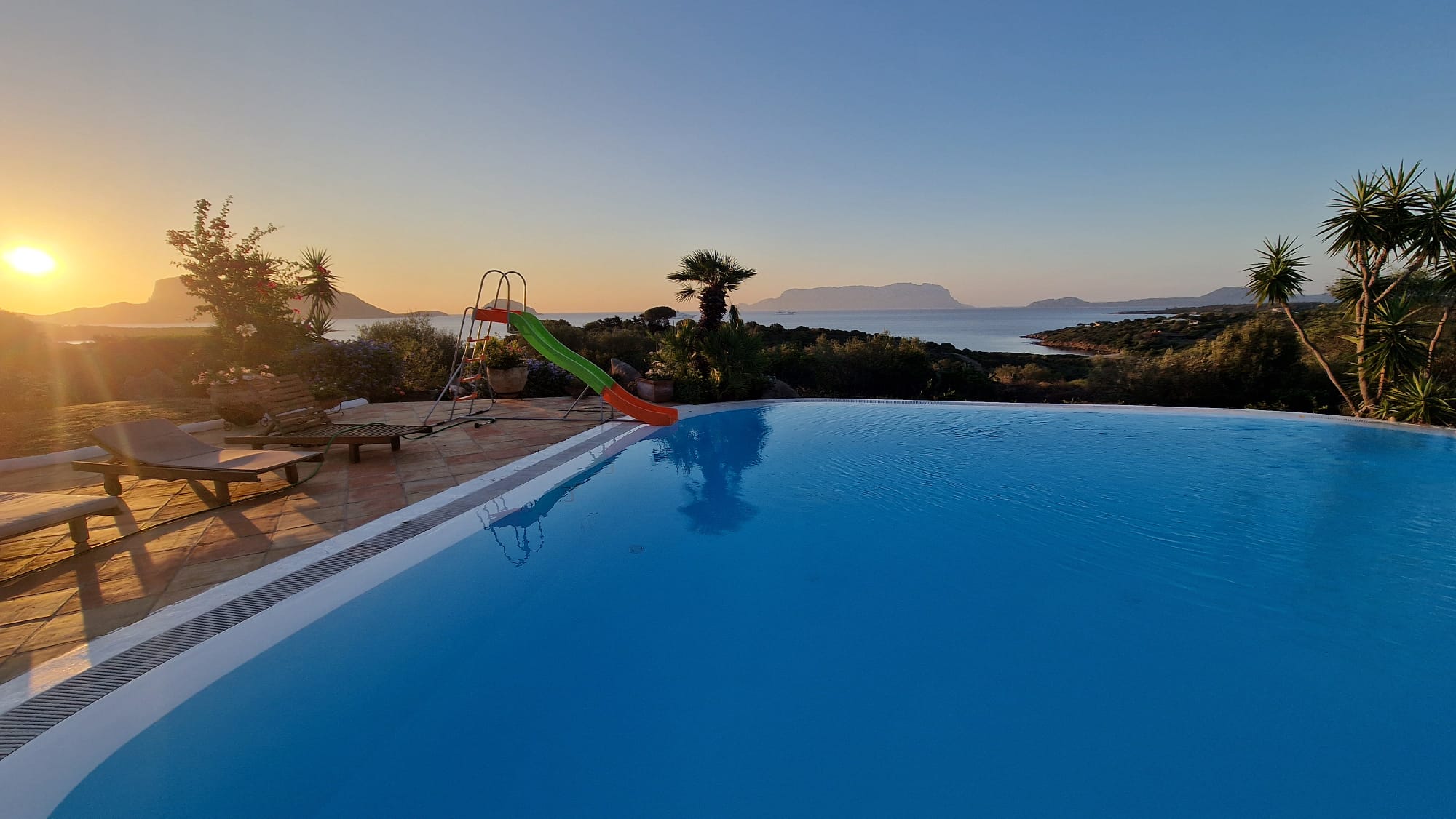 Pool view at sunrise