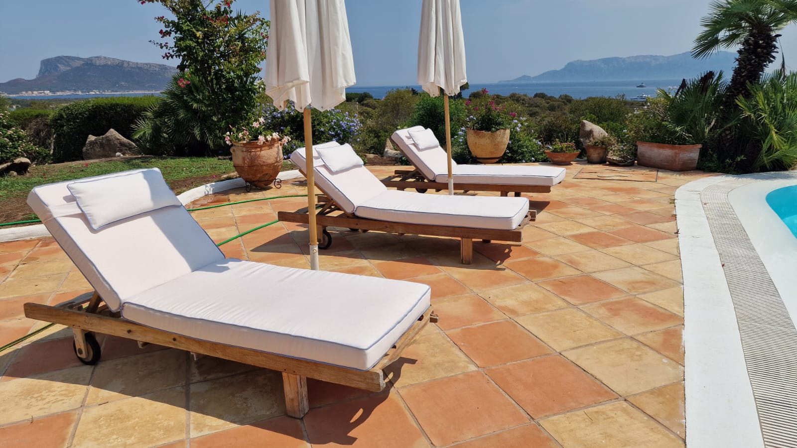 Sunbeds at noon