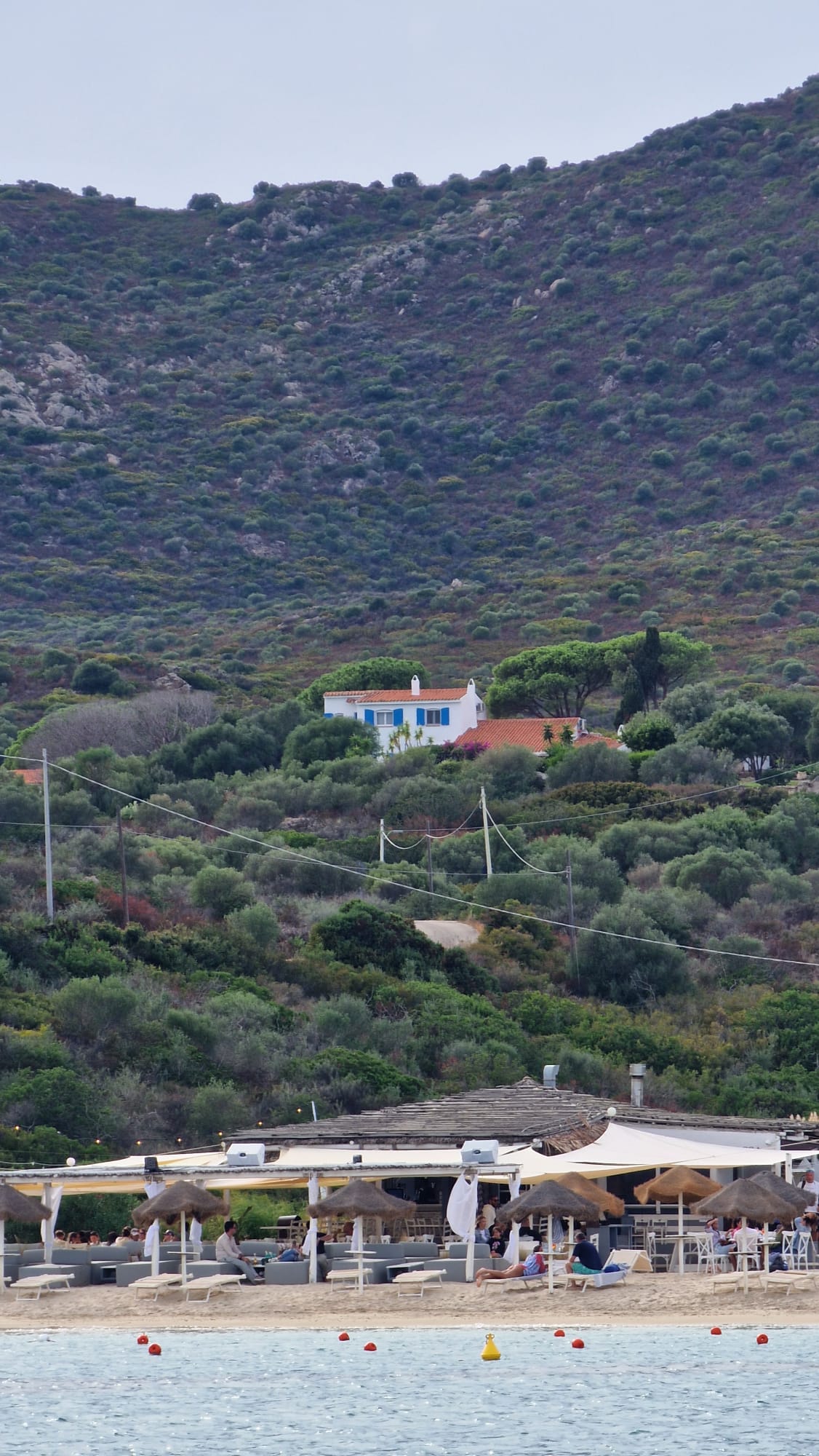 View from the sea towards the Villa