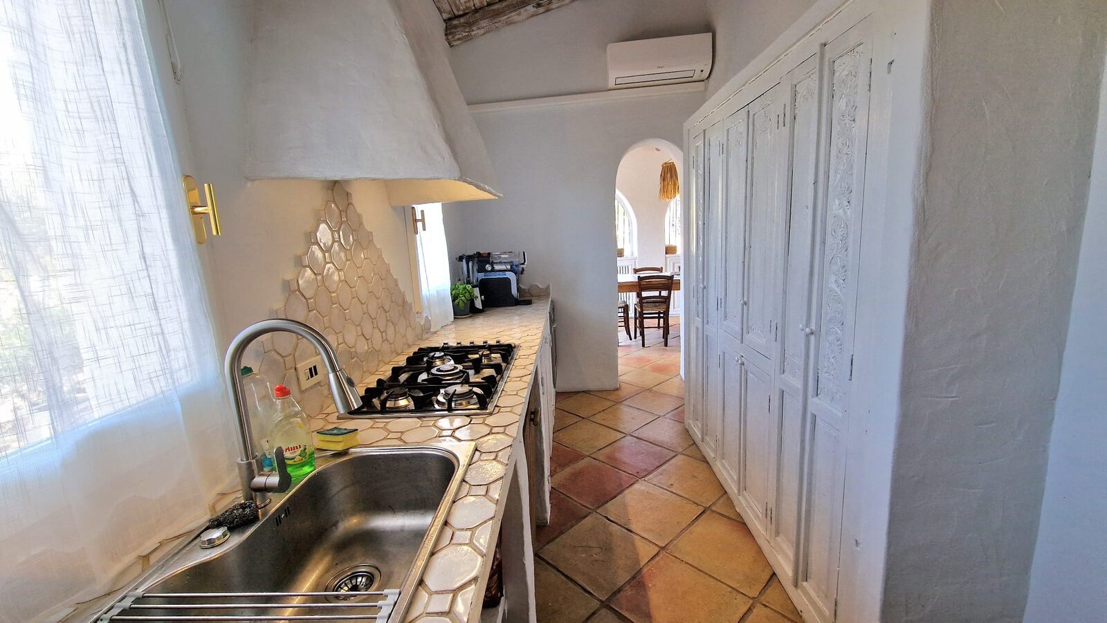Kitchen with gas stove